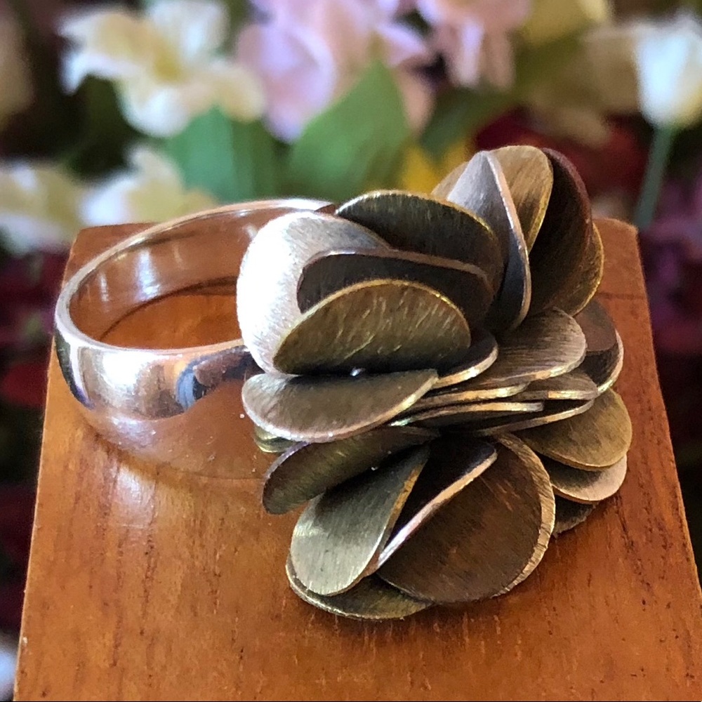 Vintage Silpada Sterling Silver Brass Copper Cha-Cha Ring R1978 Size 7